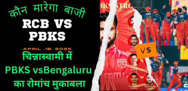 RCB VS PBKS Royal Challengers Bengaluru RCB vs Punjab Kings PBKS